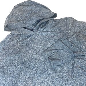 Athleta Girl Uptempo Hooded Top L/12 Blue Space Dye Long Sleeve‎ Pockets